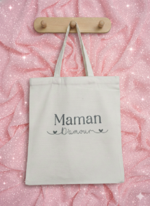 Sac "Maman d'amour", couleur blanc