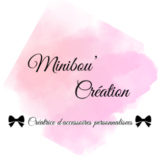 Logo Minibou' Création sur fond rose et blanc