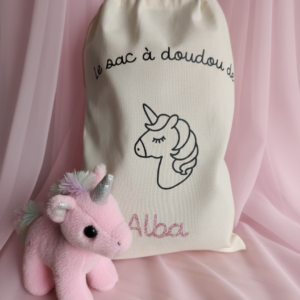 Sac Ă doudou personnalisĂ© avec prĂ©nom â CrĂšche, nounou et maternelle