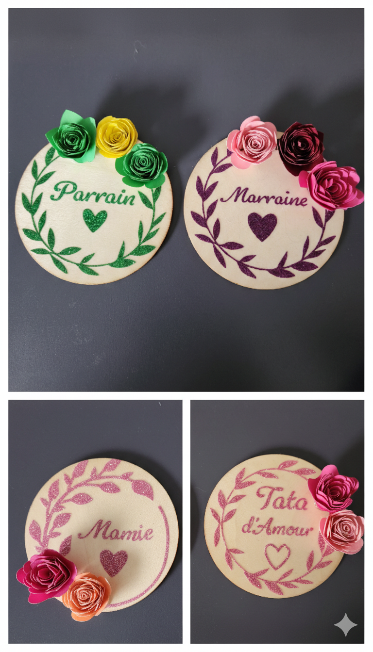 Magnet fleuri personnalisé – Prénom, message ou décoration en fleurs – Image 4