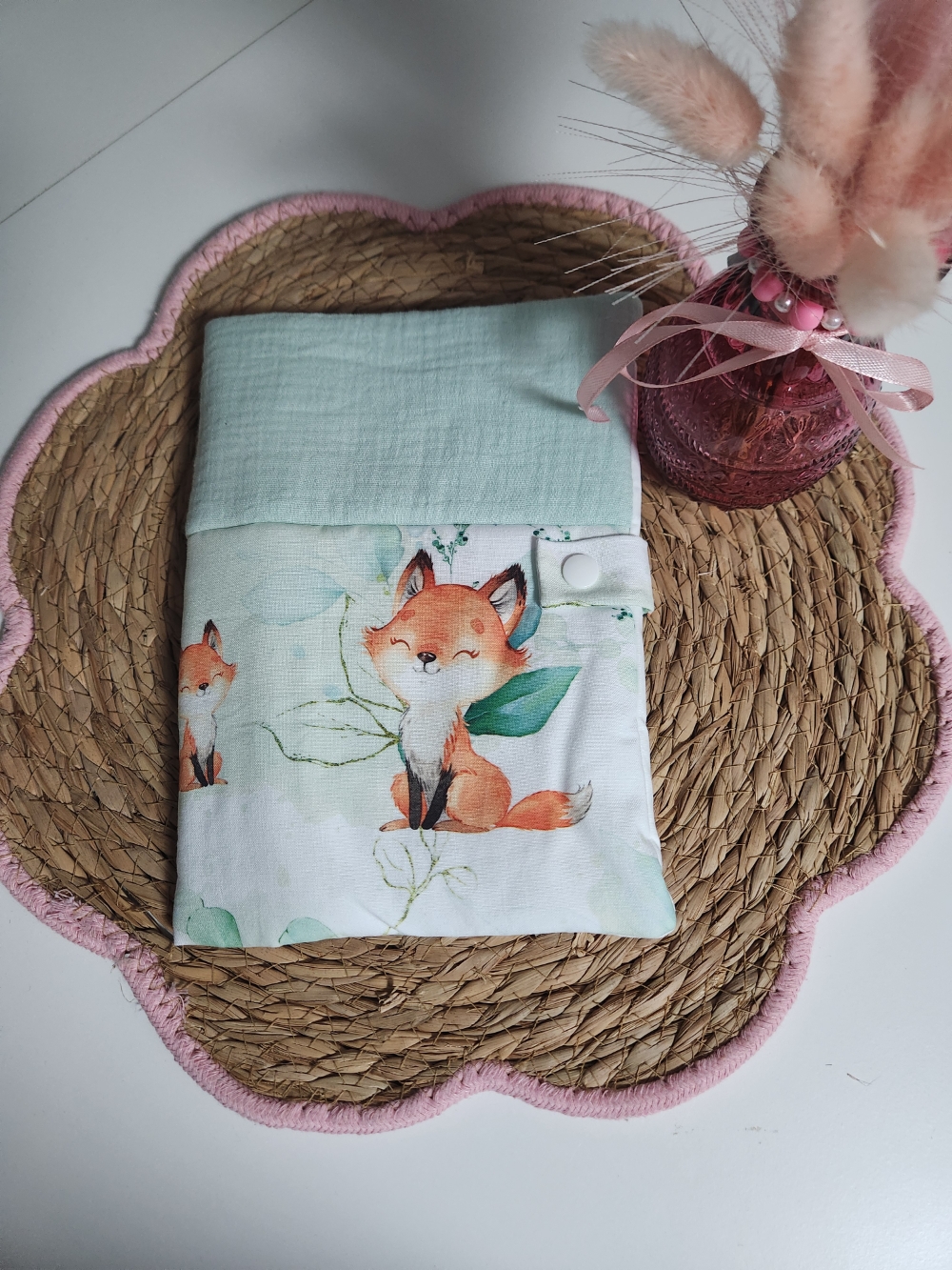 Protège carnet de santé personnalisé renard – Cadeau de naissance bébé avec prénom