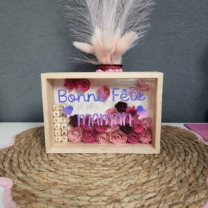 Cadre Fête des Mères personnalisé – Bonne Fête Maman en fleurs papier
